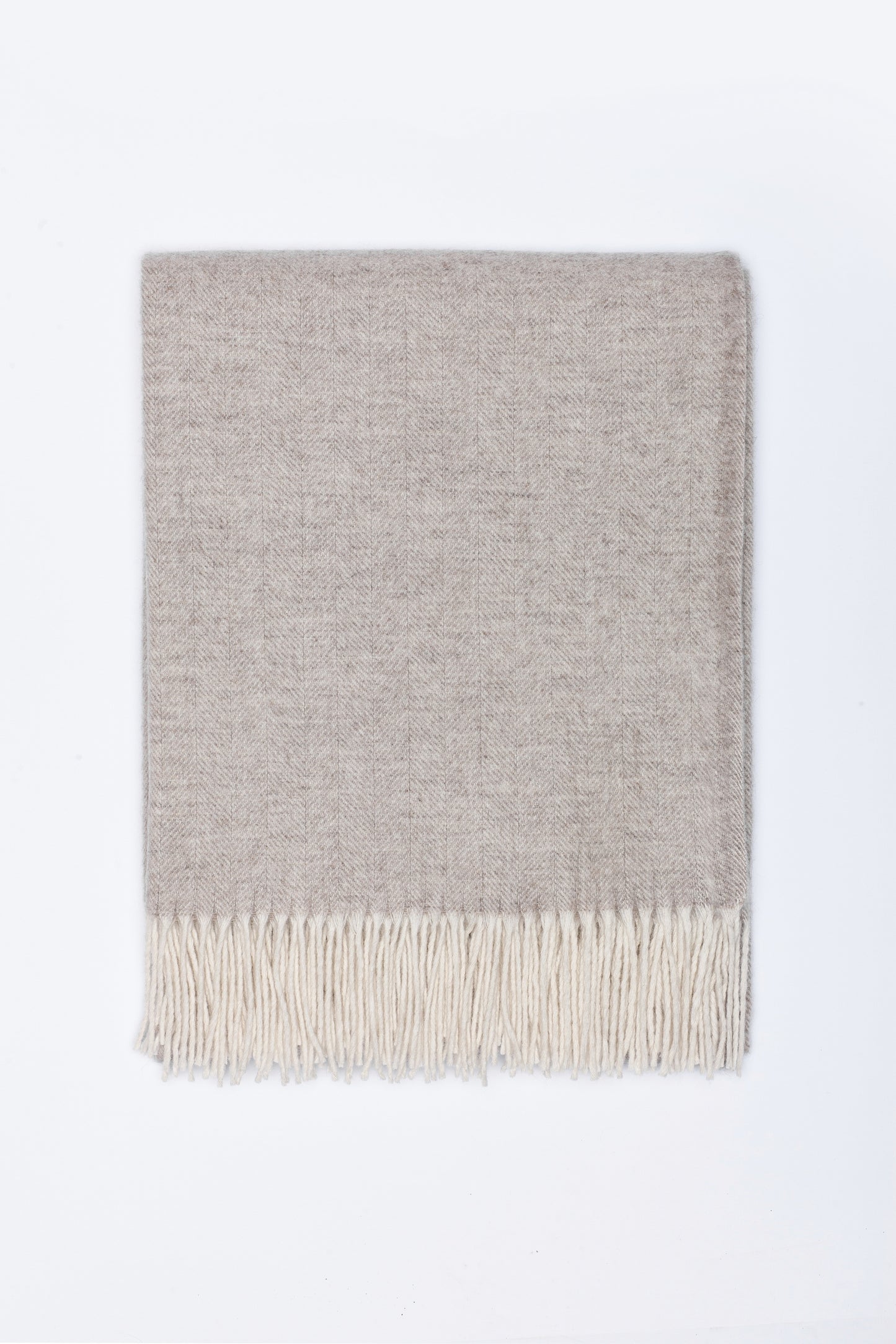 Desert Sand: Beige Merino Wool Throw „Classic 7-02“