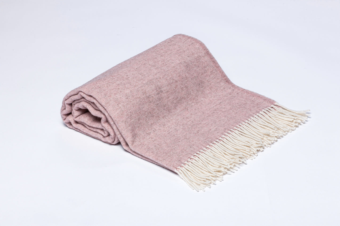 Blush Elegance: Pink Merino Wool Throw „Classic 7-20“