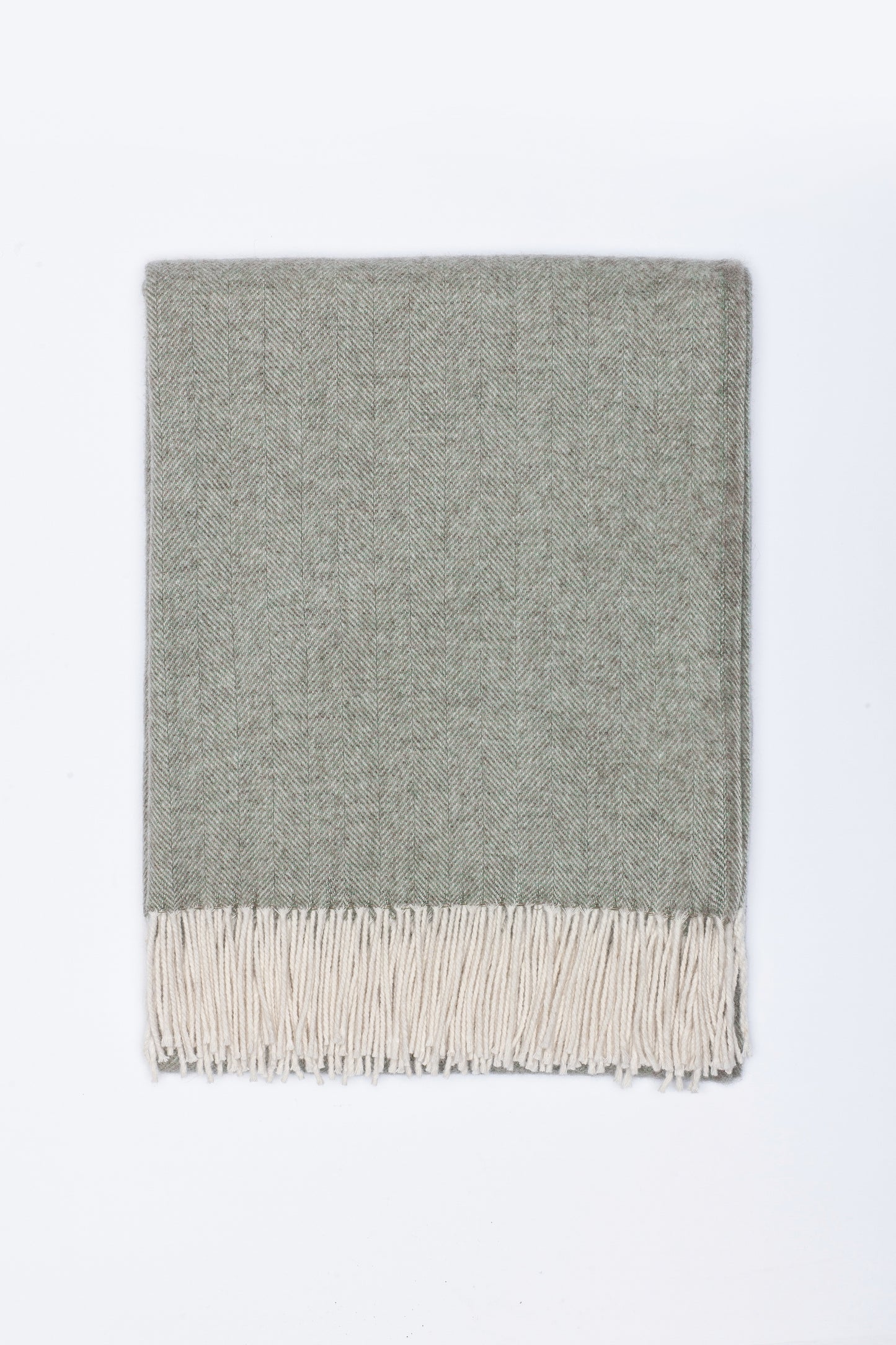 Verdant Luxe: Green Merino Wool Throw „Classic 7-21“